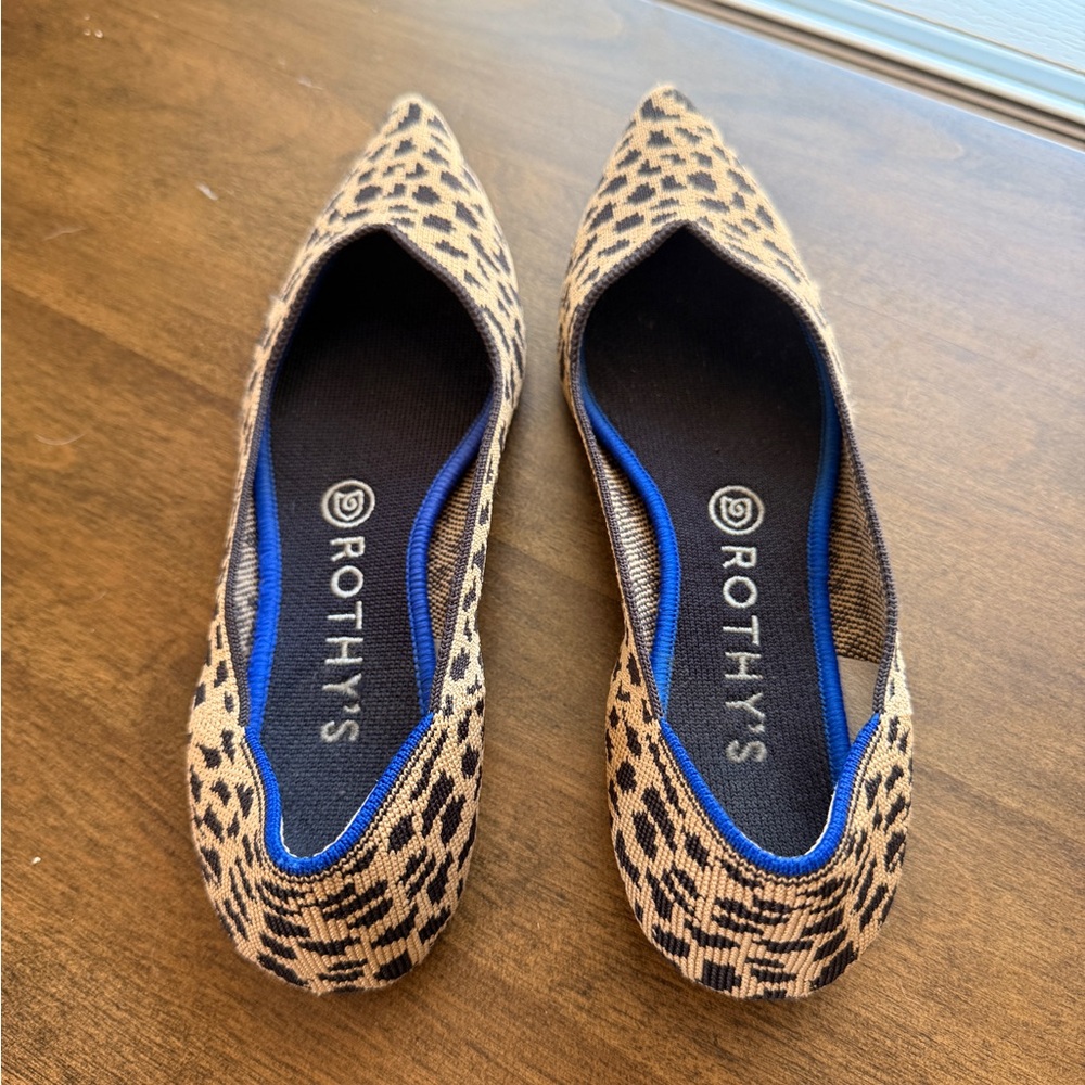Rothy’s The Point Leopard Print Flats Wm 8.5 – Sustainable Knit, Washable Shoes - Picture 2 of 5